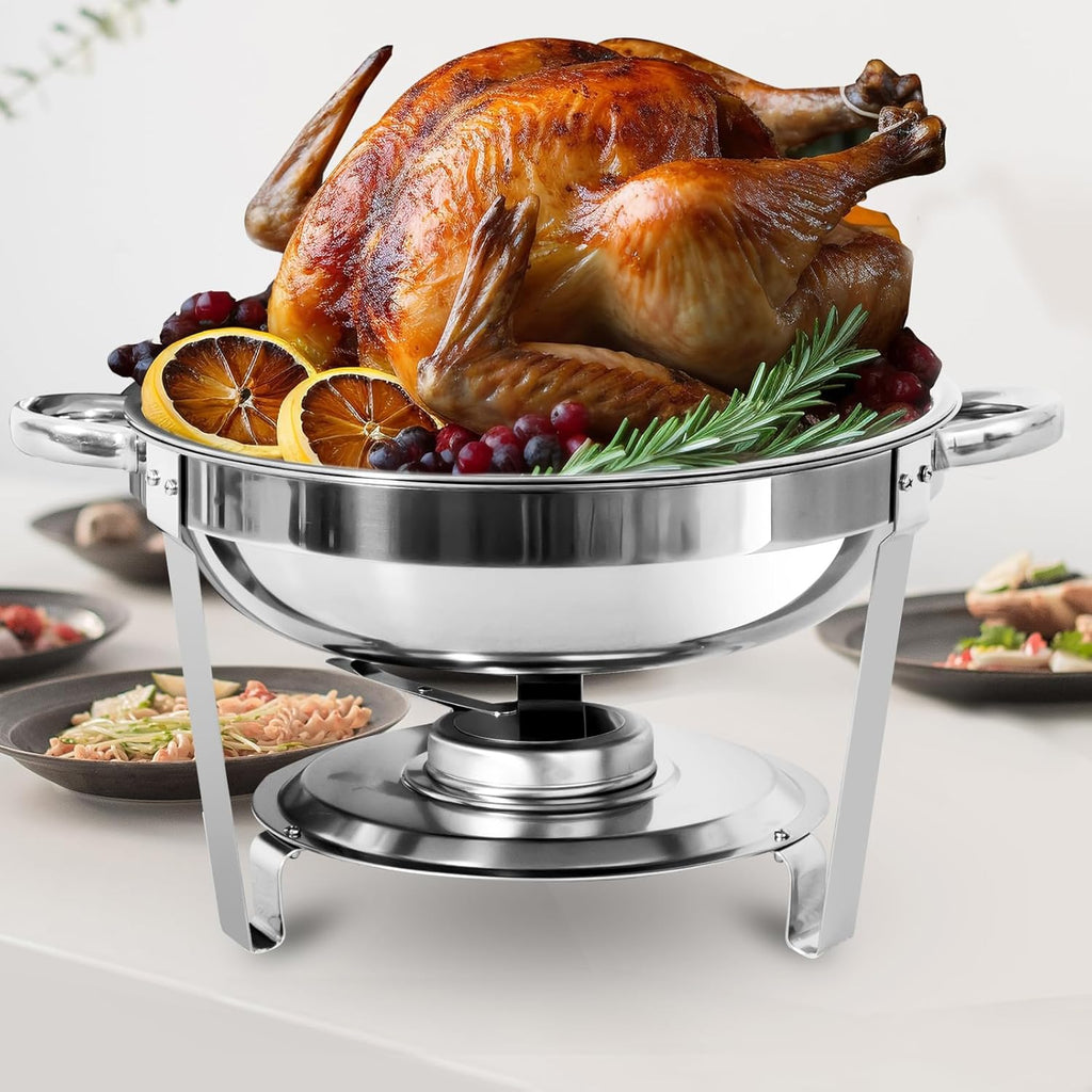5 Qt Stainless Steel Chafing Dish Buffet Set 6 Pack V483