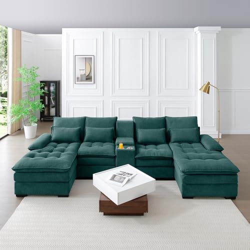 Oversized Modular Sectional Sofa with Movable Ottoman E909