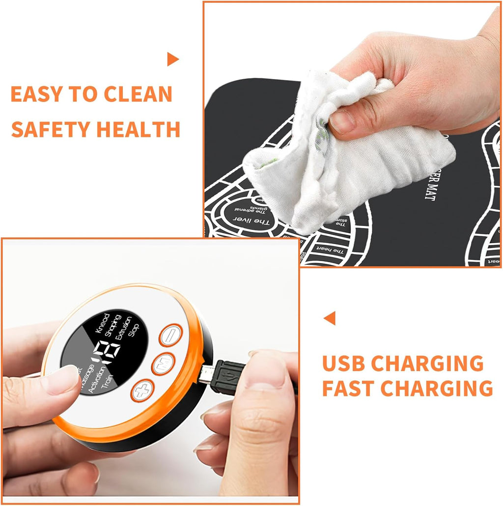 EMS Foot Massager Mat with 8 Modes, Rechargeable & Foldable R76137