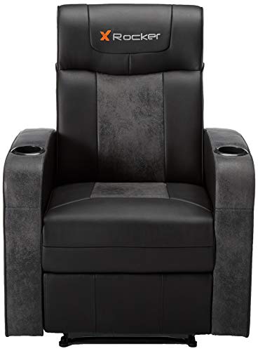X Rocker Gamma Recliner Gaming Chair with Bluetooth Audio and Footrest, Black L57269