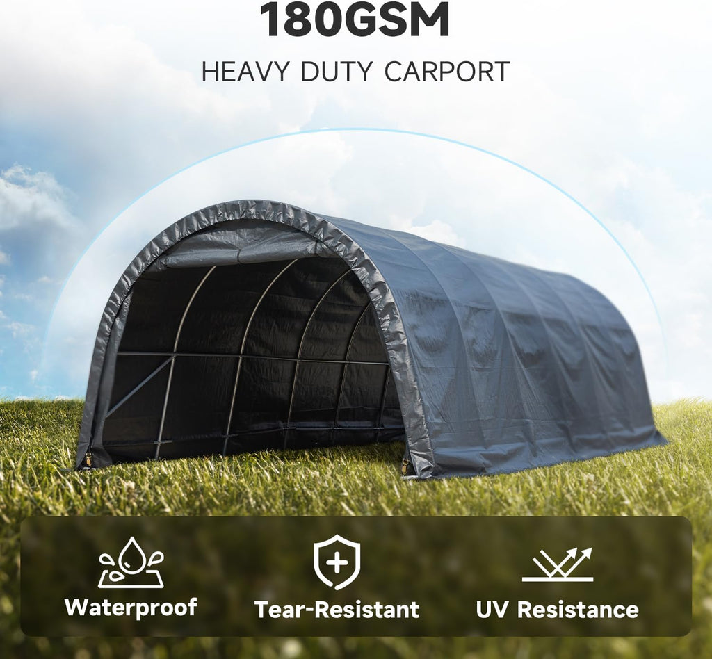 MELLCOM 12 x 24 FT Heavy Duty Carport, Portable Garage with All-Steel Frame O774