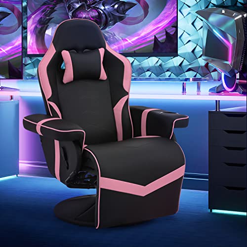 Magshion 360° Swivel Gaming Recliner Chair, Ergonomic PU Leather, Grey G328110