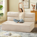 Folding Sofa Bed, Convertible Sleeper Chair with Pilow Foldable Matress, 2 in 1 Pull Out Loveseat Sofa Portable Fold Out Chair Bed Comfy Floor Couch Lounge for Living Room Bedroom,Grey,Full