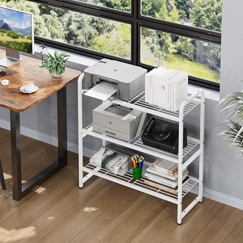 3 Tier Metal Wire Shelving Unit, Heavy Duty, Black O816606