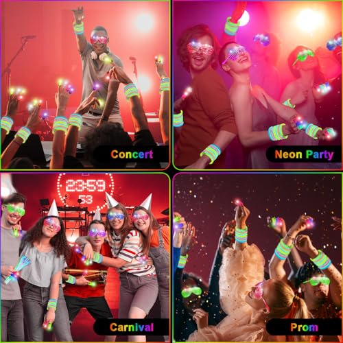 84PCS LED Glow Glasses for Party, Glow in The Dark for Kids Adults V674