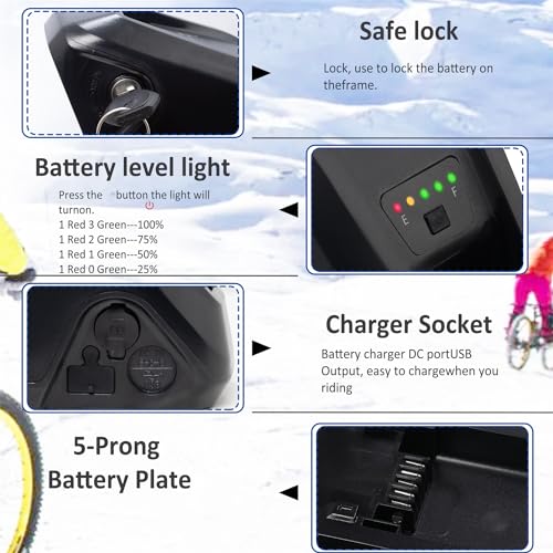 Ebike Battery 52V 20Ah Down Tube for Electric Bicycle, with Charger F2008