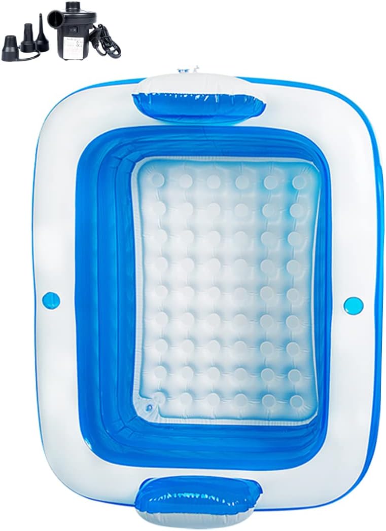 Inflatable Adult Bath Tub 2 Person Freestanding with Electric Air Pump H512946