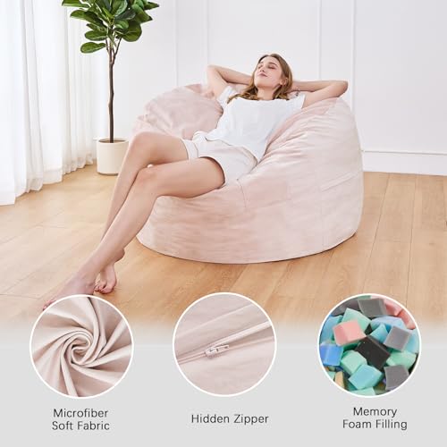 Giant Bean Bag Chair for Adults Convertible Bed with Microfiber Cover Charcoal G62613