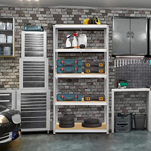 Yaheetech 5-Tier Heavy Duty Garage Shelving Unit, Adjustable Metal Storage Rack, Blue J339478