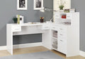 Computer Desk - L-Shaped / Corner / Hutch / 8 Drawers / 3 Cubbies / Reversible - 63"L X 59"W - White