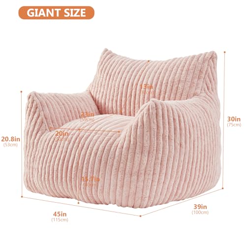Giant Bean Bag Chair with Filling and Armrests for Adults Teens P241564