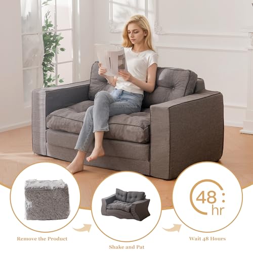 YOSHOOT Loveseat Sleeper Sofa 55" Convertible Sofa Bed Couch with Reclining Backrest U145129