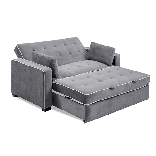 Serta Ainsley Convertible Sleeper Sofa Queen Size Navy Velvet V951