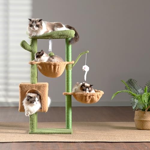 Heybly Cat Tree 39.4 Inches Tower Condo with Scratching Post for Indoor Cats F1156