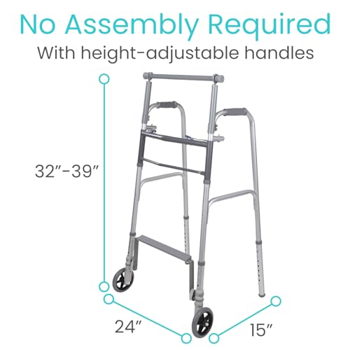 Vive Sit to Stand Walker - Lightweight Folding Rollator for Seniors A92008
