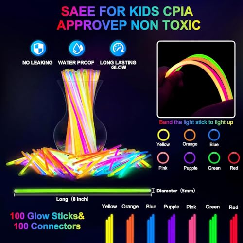 84PCS LED Glow Glasses for Party, Glow in The Dark for Kids Adults V674