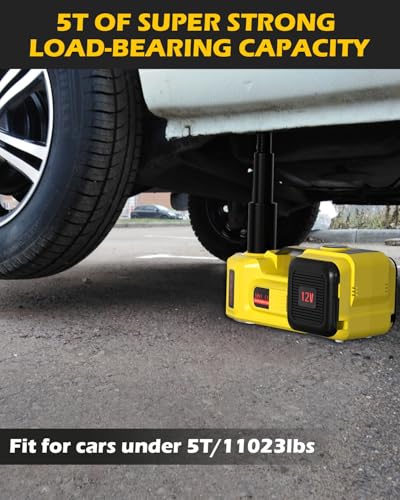 Electric Car Jack 5 Ton 12V with Impact Wrench, Tire Inflator and LED Light G256332