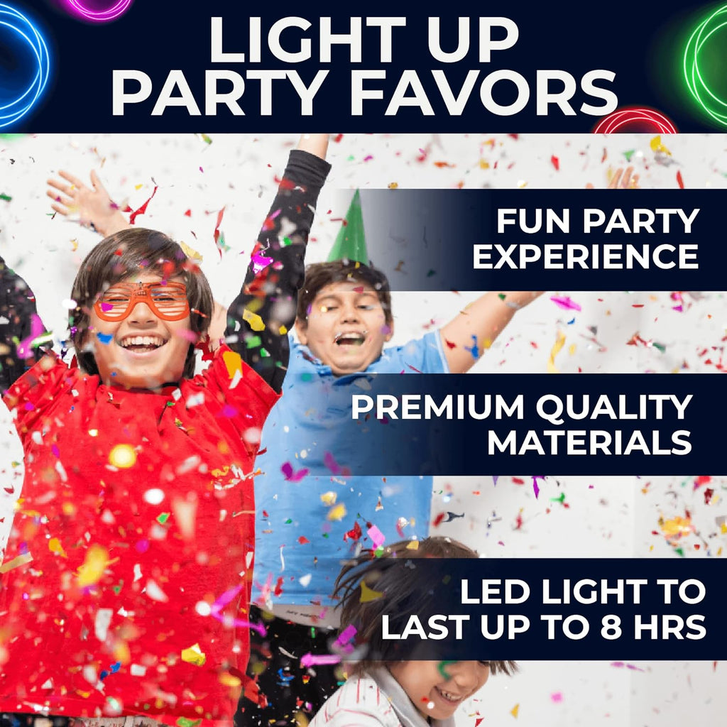 Toysery Neon LED Glasses Party Pack of 25 Glow in the Dark M751