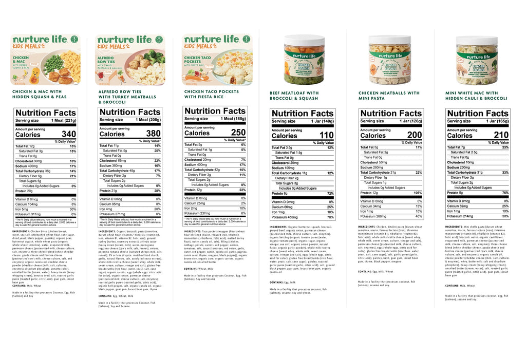 Nurture Life Finger Food & Kids Meal Self-Feeding Favorites, Pack of 6 M51741