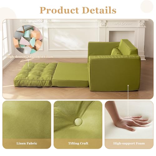 YOSHOOT Loveseat Sleeper Sofa 55" Convertible Sofa Bed Couch with Reclining Backrest U145129