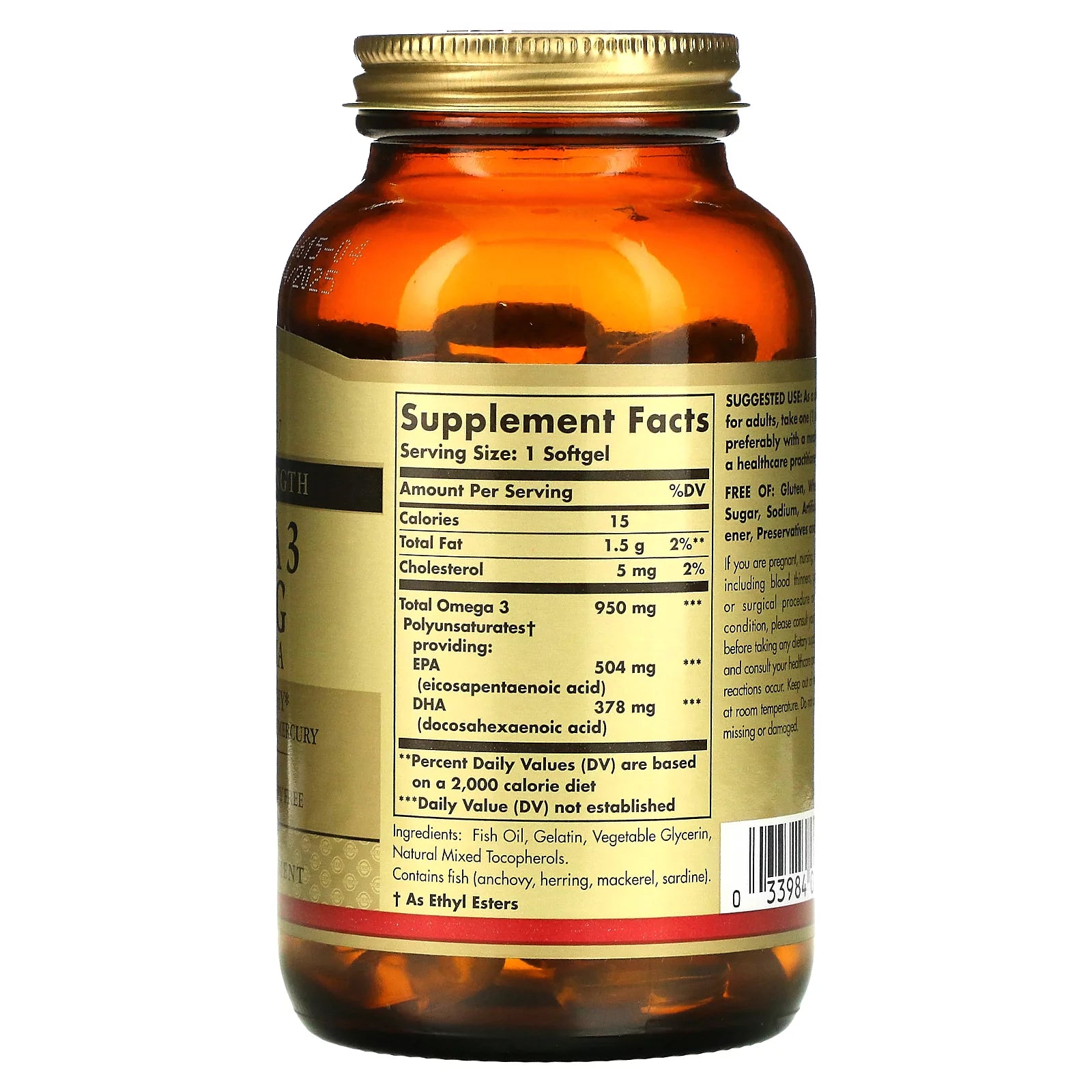 Solgar Omega 3 Triple Strength 950 mg, 100 Softgels K67437
