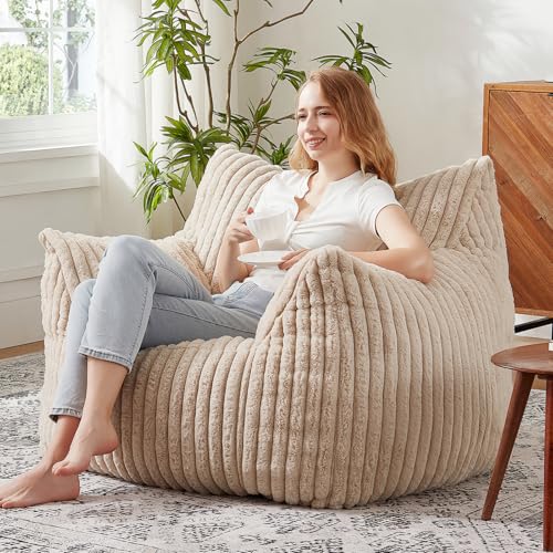 Giant Bean Bag Chair with Filling and Armrests for Adults Teens P241564