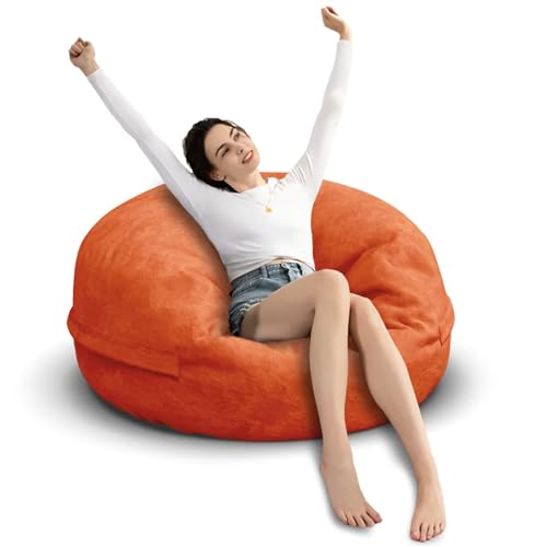 Bean Bag Chair for Adults 3FT, Soft Removable Cover, Light Gray M535251