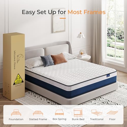 Vesgantti Twin Mattress 12 Inch Innerspring Hybrid with Memory Foam, Medium Firm J8200