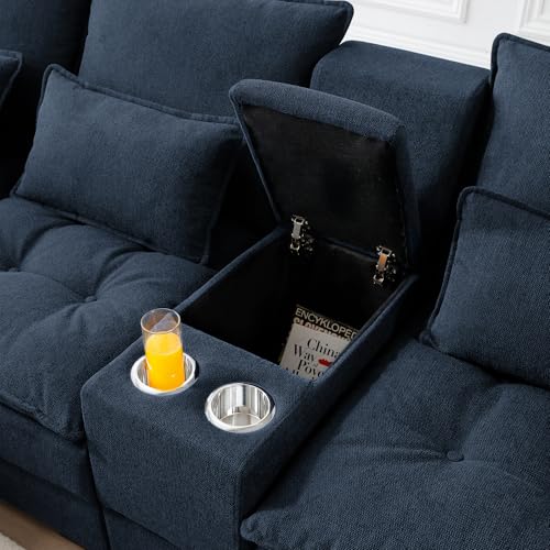 Oversized Modular Sectional Sofa with Movable Ottoman E909