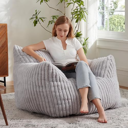 Giant Bean Bag Chair with Filling and Armrests for Adults Teens P241564