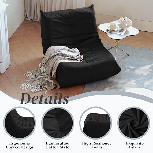 Bean Bag Chair for Adults Suede Microfiber Fireside Floor Chair 3-Seater Beige F151744