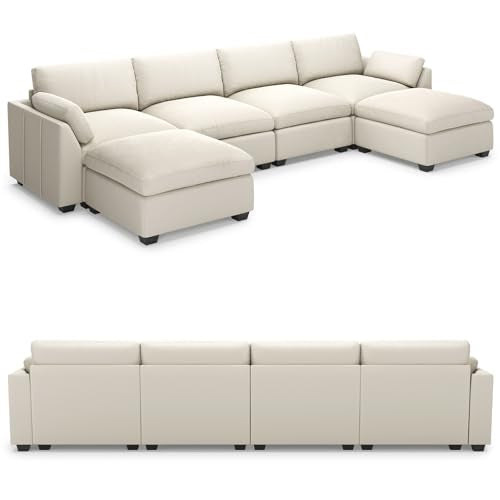 Belffin Extra Large Modular Sectional Sofa, 4-Seater L Shaped Velvet Couch, Black A1471