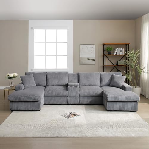 Oversized Modular Sectional Sofa with Movable Ottoman E909