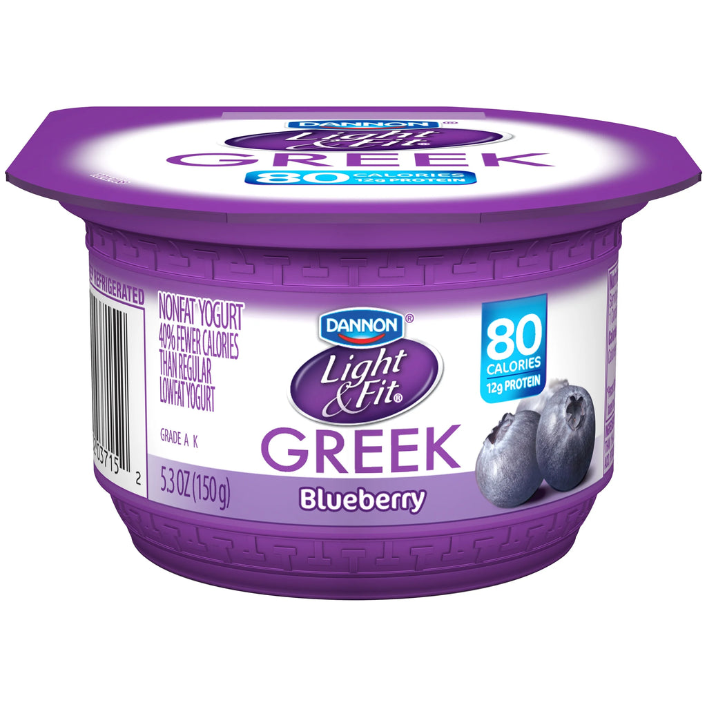 Dannon Light & Fit Greek Nonfat Yogurt Strawberry & Blueberry 5.3oz 12 pack S3923
