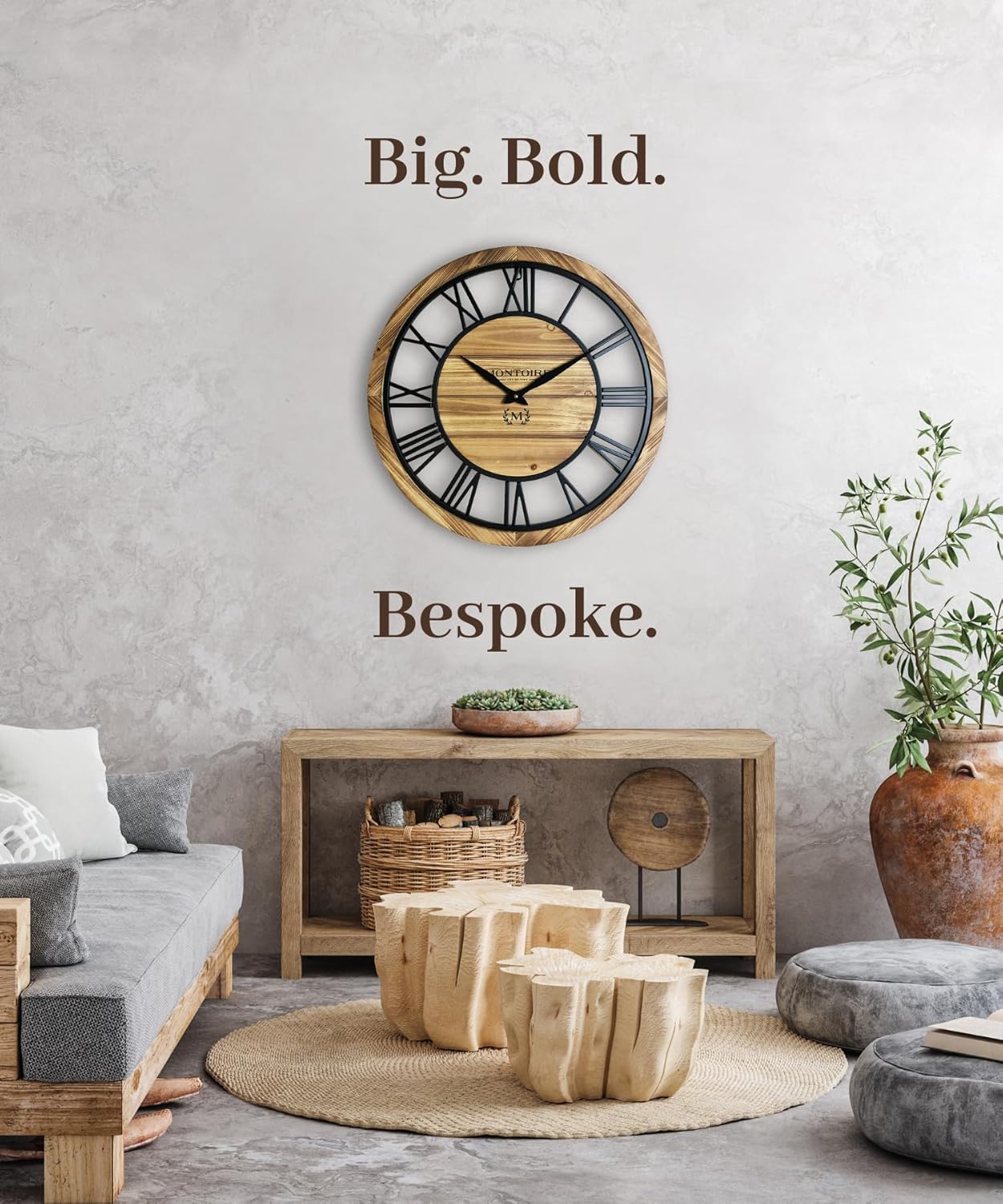 24 Inch Farmhouse Wall Clock with Roman Numerals T5972