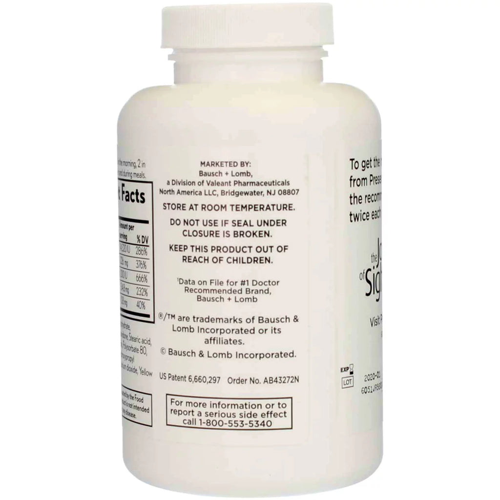 Bausch & Lomb Ocuvite PreserVision Tablets, 240 Count (Pack of 2) D524