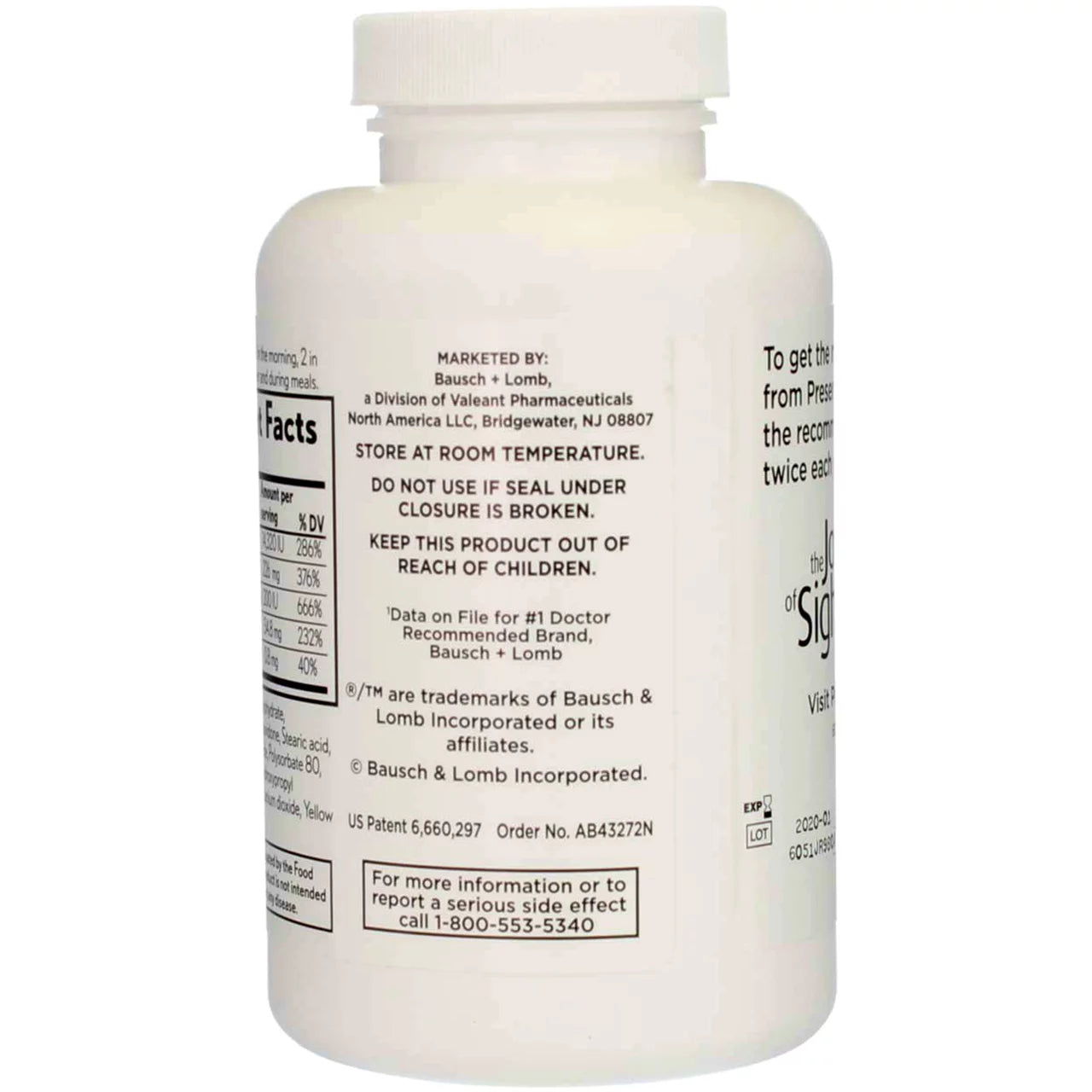 Bausch & Lomb Ocuvite PreserVision Tablets, 240 Count (Pack of 2) D524