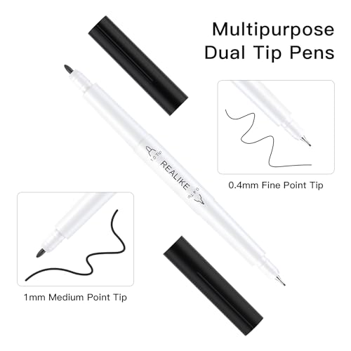 REALIKE Variety Pens for Cricut Maker 3/Maker/Explore 3/Air 2/Air, Black Pens Set of 7 Q28769