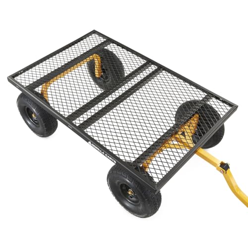 Gorilla Carts Heavy Duty Steel Mesh Utility Wagon Cart, 1000 lb Capacity, Gray M8719