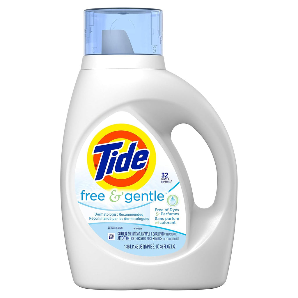 Tide Free & Gentle Liquid Laundry Detergent, 32 loads, 46 Fl Oz