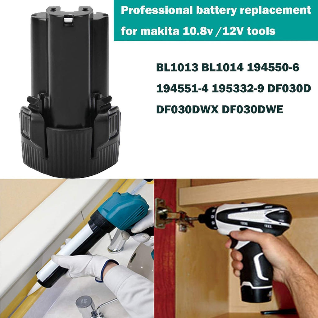 CREABEST 2-Pack 3000mAh BL1013 Battery for Makita 10.8V Tools Y919