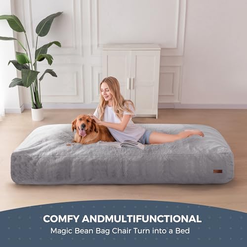 MAXYOYO Giant Bean Bag Chair Bed for Adults, Convertible Floor Sofa G466