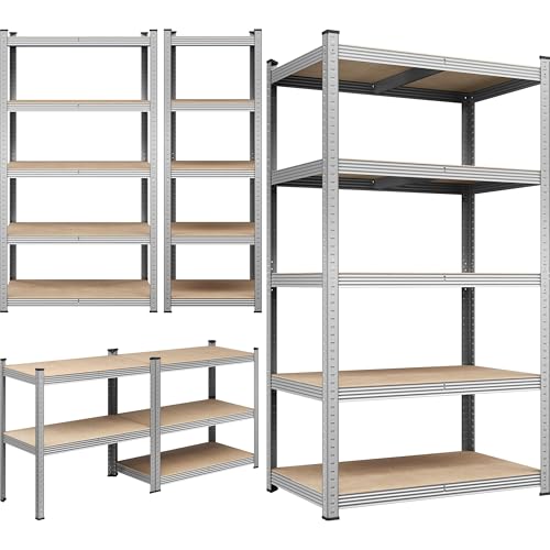 Yaheetech 5-Tier Heavy Duty Garage Shelving Unit, Adjustable Metal Storage Rack, Blue J339478