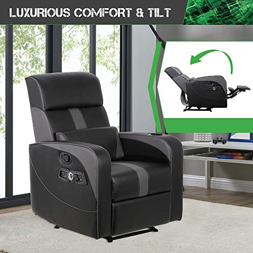 X Rocker Gamma Recliner Gaming Chair with Bluetooth Audio and Footrest, Black L57269