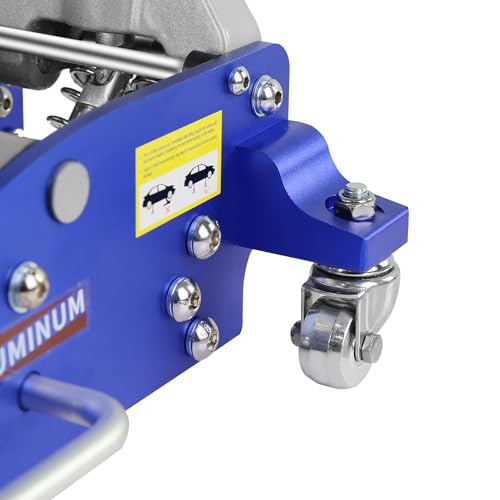 Pvillez Floor Jack, Heavy Duty Hydraulic Low Profile Steel Racing Jack, 2 Ton Capacity Blue H10635