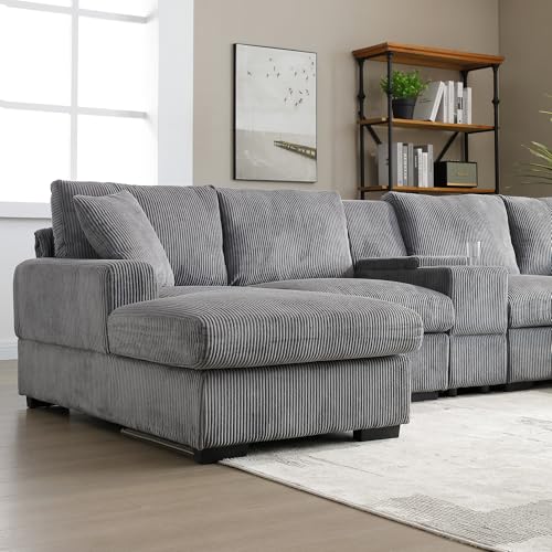Oversized Modular Sectional Sofa with Movable Ottoman E909
