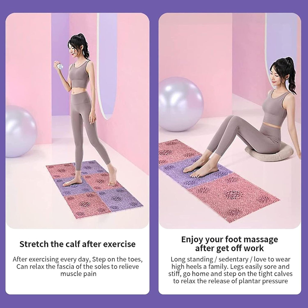 Reflexology Mat, Foot Massage Mat for Heel & Arch Pain Relief, 2 PCS Pink B8104
