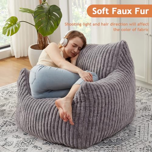 Giant Bean Bag Chair with Filling and Armrests for Adults Teens P241564