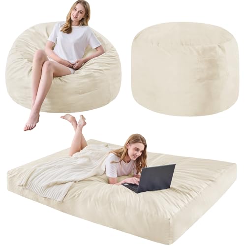 Giant Bean Bag Chair for Adults Convertible Bed with Microfiber Cover Charcoal G62613