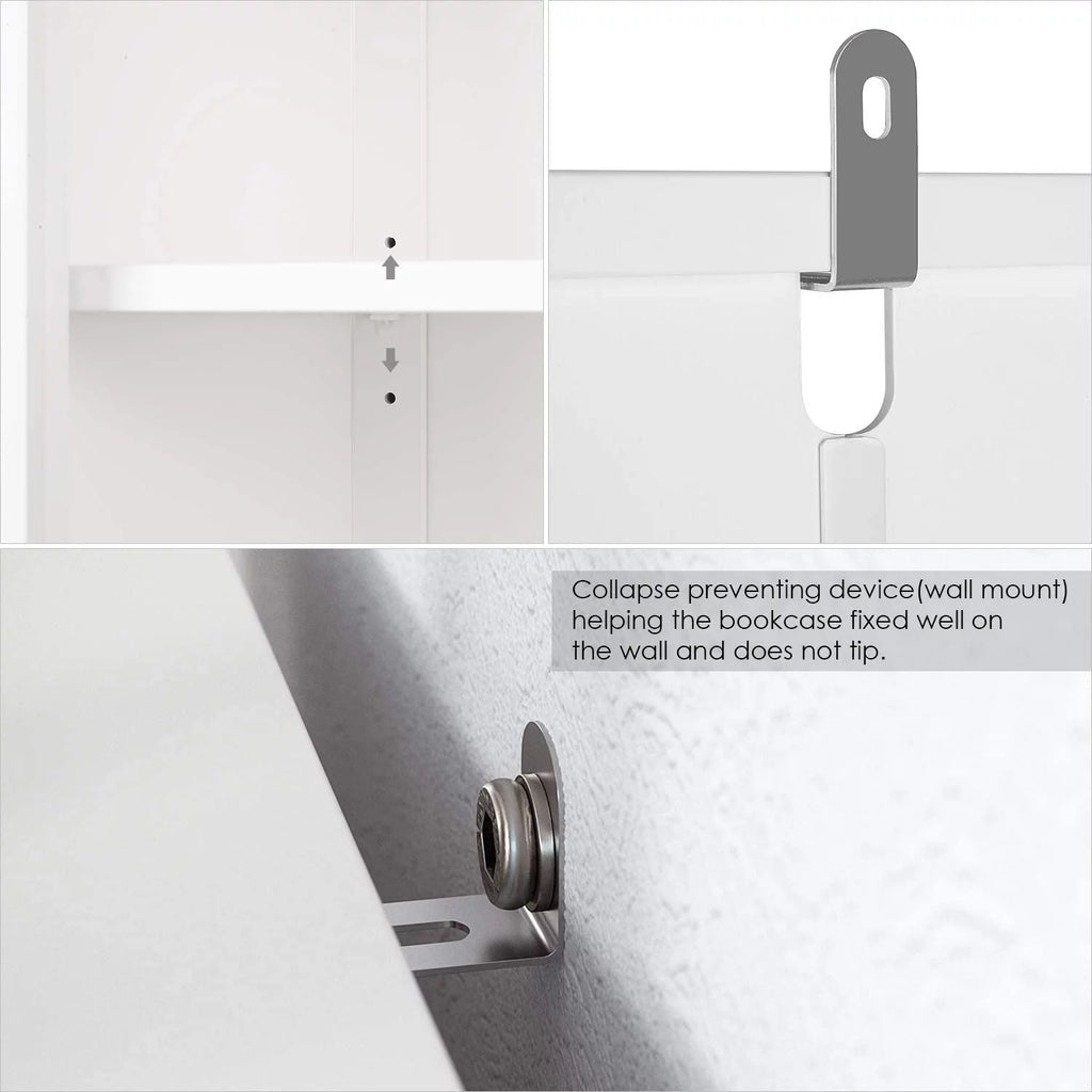 Homfa 2 Tier Bathroom Storage Cabinet with Doors, White Y42661
